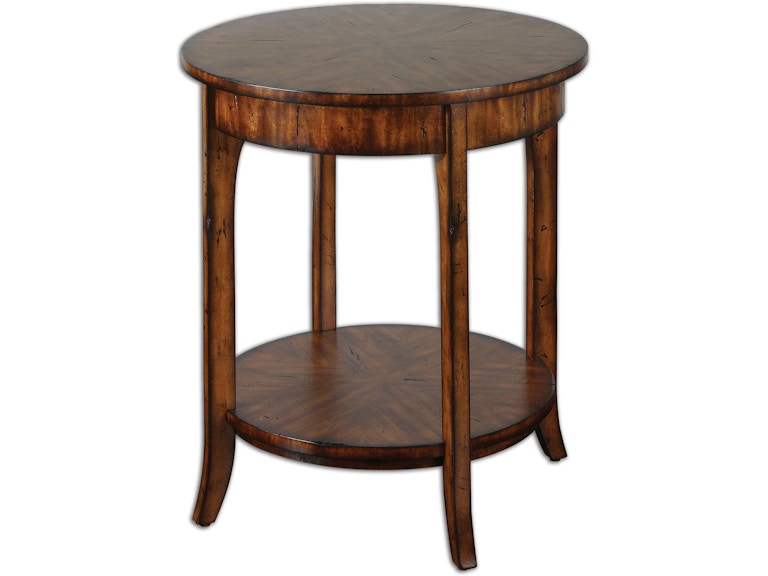 norrwood Uttermost Living Room Carmel Round Lamp Table 24228 at Norwood Furniture