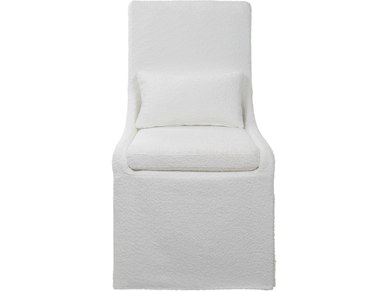 norrwood Uttermost Living Room Coley White Armless Chair 23728 at Norwood Furniture