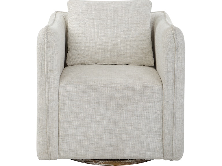 norrwood Uttermost Living Room Corben White Swivel Armchair 23729 at Norwood Furniture