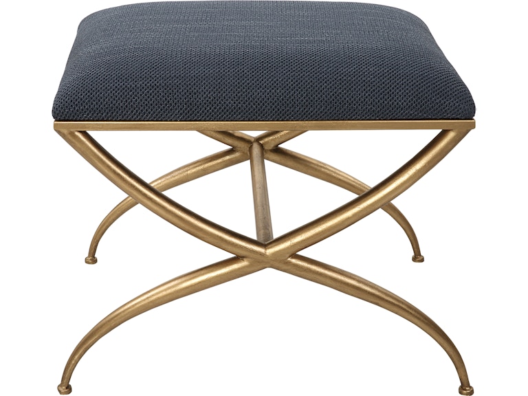 norrwood Uttermost Living Room Crossing Small Navy Bench 23678 at Norwood Furniture