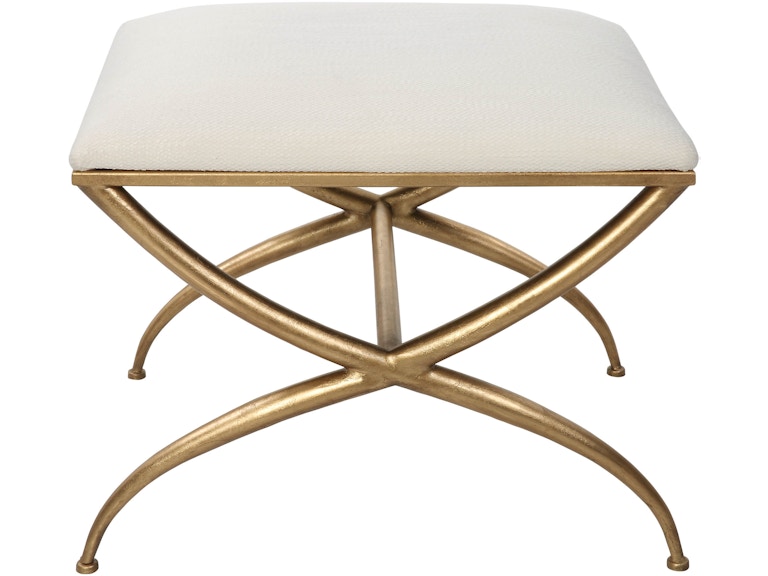 norrwood Uttermost Living Room Crossing Small White Bench 23677 at Norwood Furniture