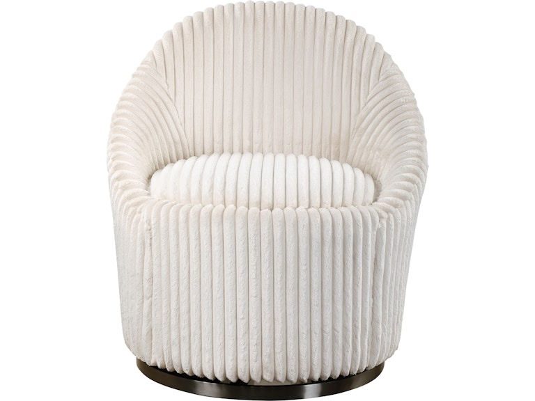 norrwood Uttermost Living Room Crue White Swivel Chair 23578 at Norwood Furniture