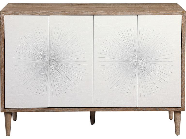 norrwood Uttermost Living Room Dani 4 Door White Cabinet 25084 at Norwood Furniture