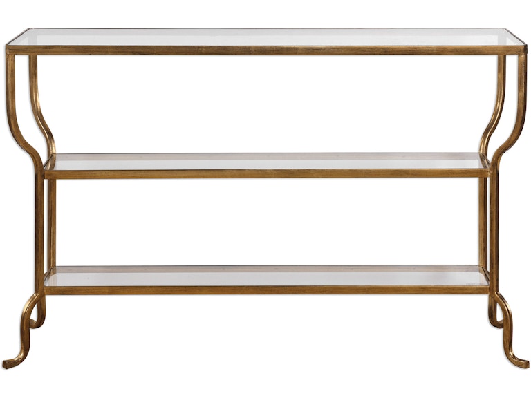 norrwood Uttermost Living Room Deline Gold Console Table 24668 at Norwood Furniture
