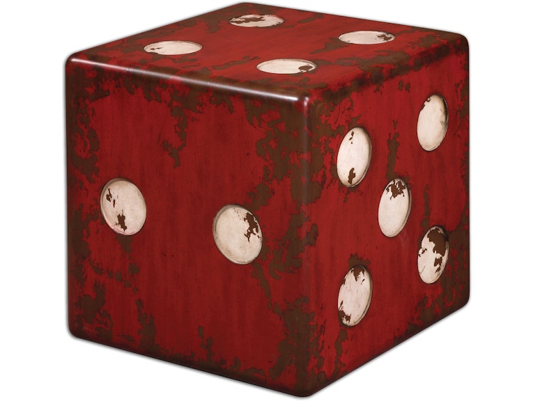 norrwood Uttermost Living Room Dice Red Accent Table 24168 at Norwood Furniture