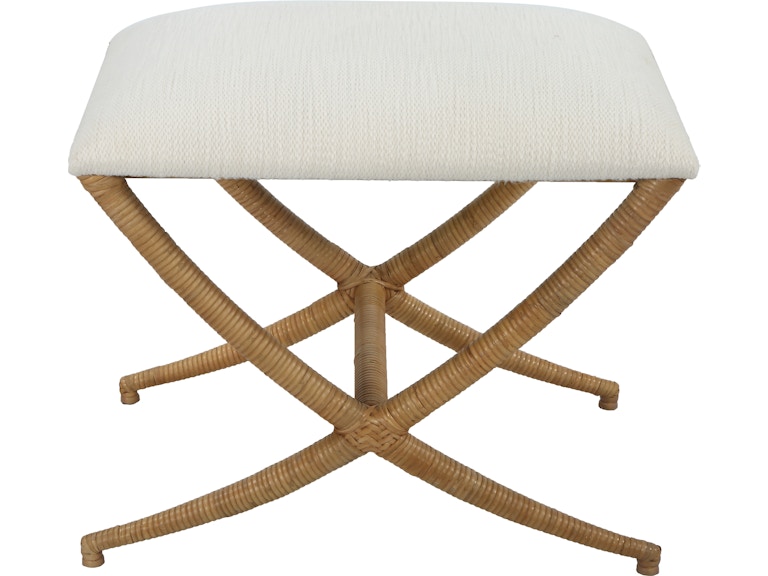 norrwood Uttermost Living Room Expedition White Fabric Small Bench 23751 at Norwood Furniture