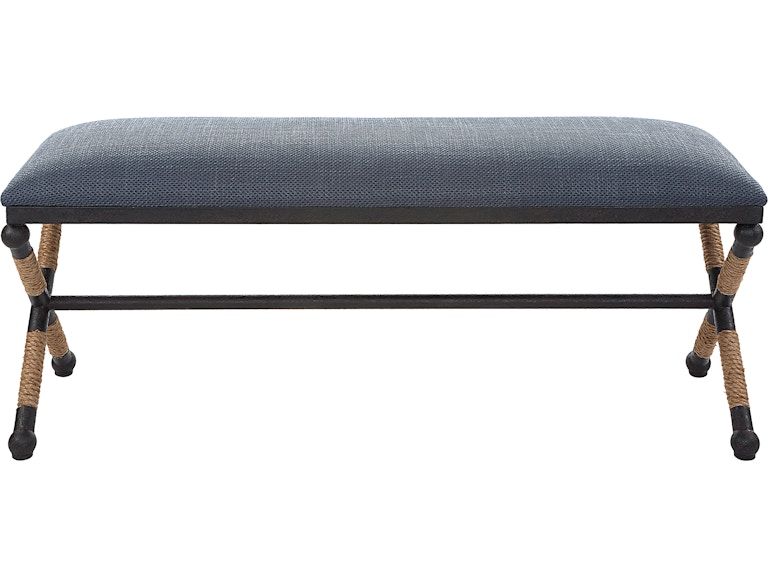 norrwood Uttermost Living Room Firth Rustic Navy Bench 23713 at Norwood Furniture