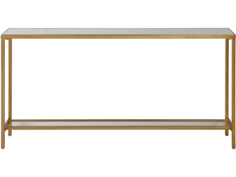 norrwood Uttermost Living Room Hayley Gold Console Table 24685 at Norwood Furniture