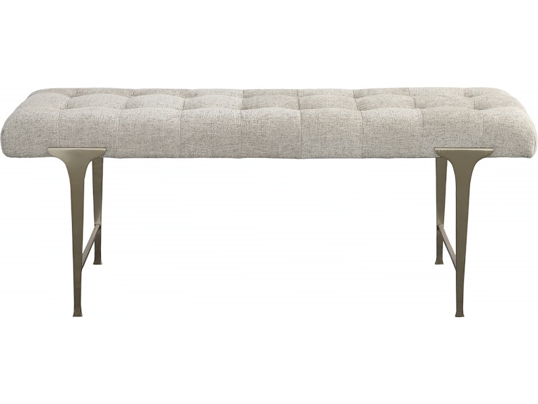 norrwood Uttermost Living Room Imperial Upholstered Gray Bench 23765 at Norwood Furniture