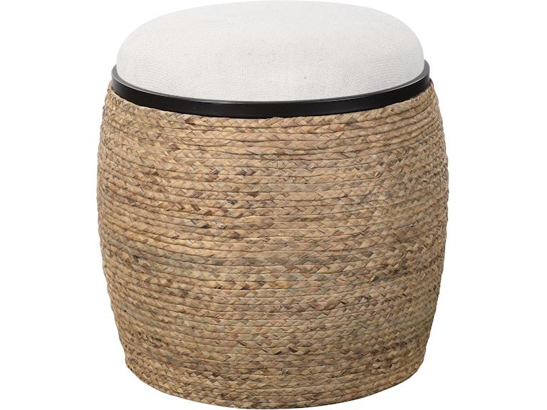 norrwood Uttermost Living Room Island Straw Accent Stool 23582 at Norwood Furniture