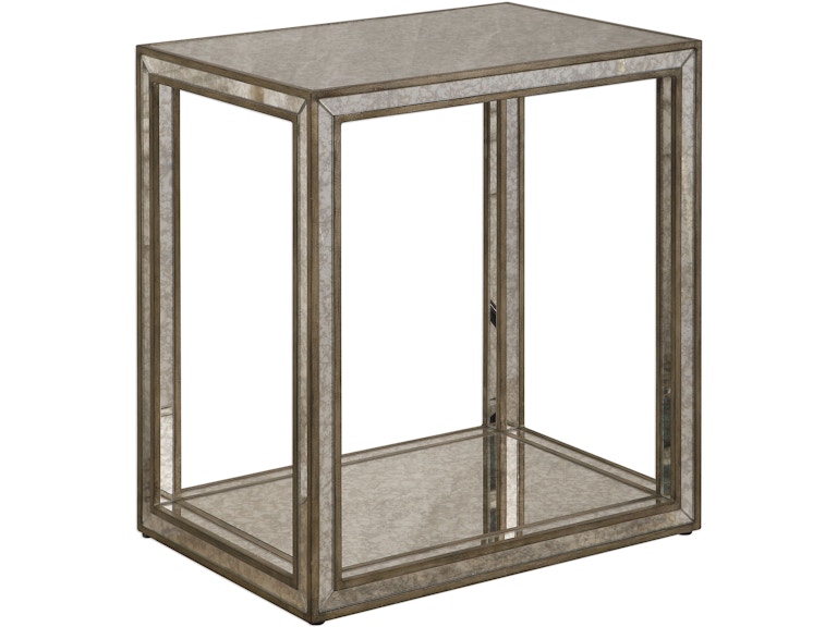 norrwood Uttermost Living Room Julie Mirrored End Table 24858 at Norwood Furniture
