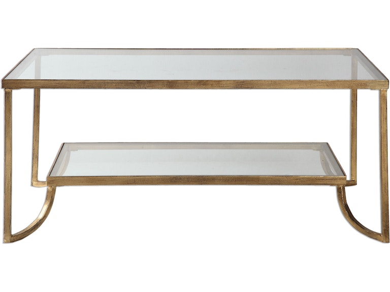 norrwood Uttermost Living Room Katina Gold Leaf Coffee Table 24540 at Norwood Furniture
