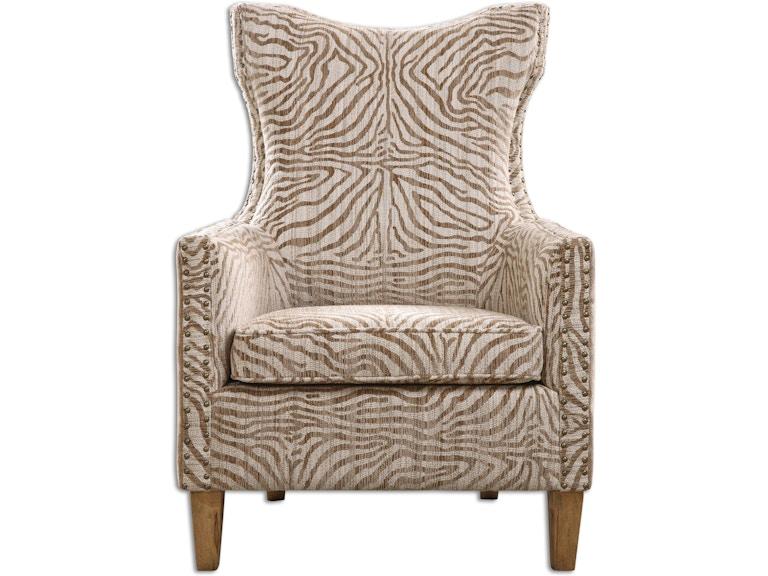 norrwood Uttermost Living Room Kiango Animal Pattern Armchair 23208 at Norwood Furniture