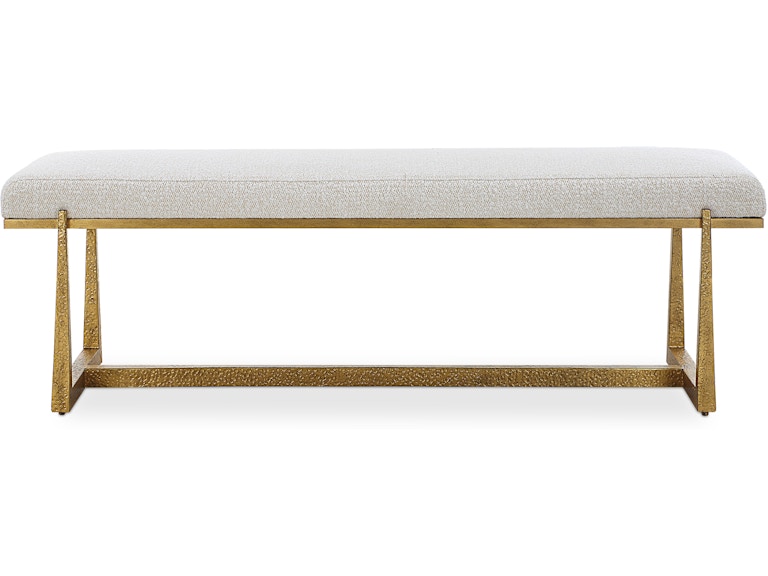 norrwood Uttermost Living Room Midas Antique Gold Bench 23904 at Norwood Furniture
