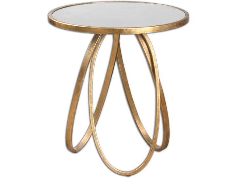 norrwood Uttermost Living Room Montrez Gold Side Table 24410 at Norwood Furniture