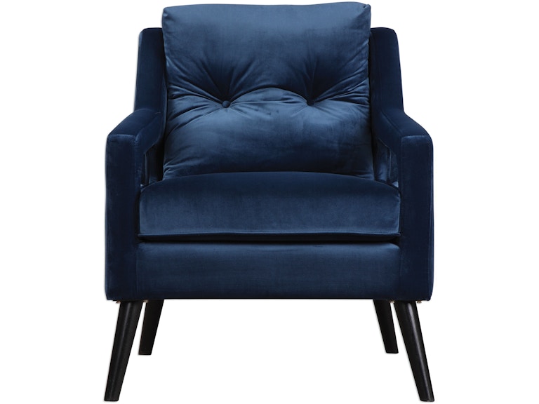norrwood Uttermost Living Room O'Brien Blue Velvet Armchair 23318 at Norwood Furniture