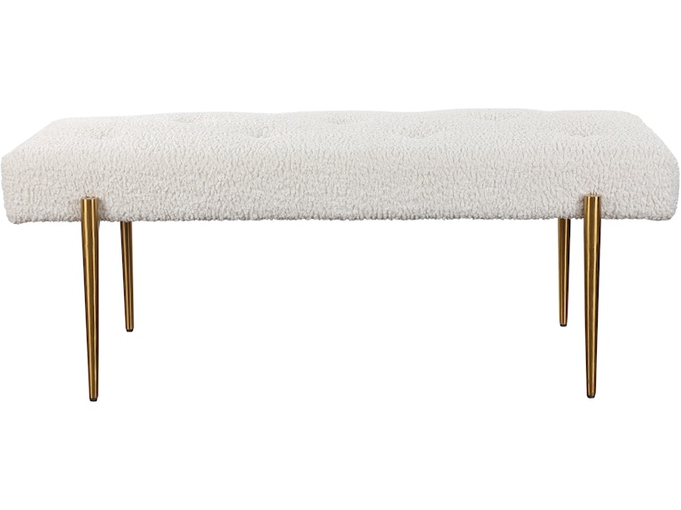 norrwood Uttermost Living Room Olivier White Bench 23572 at Norwood Furniture