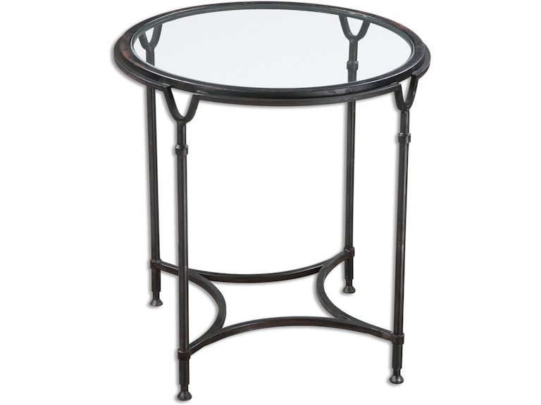 norrwood Uttermost Living Room Samson Glass Side Table 24469 at Norwood Furniture