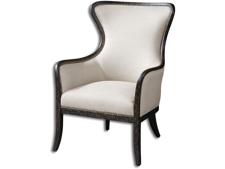 norrwood Uttermost Living Room Sandy Wing Back Armchair 23073 at Norwood Furniture