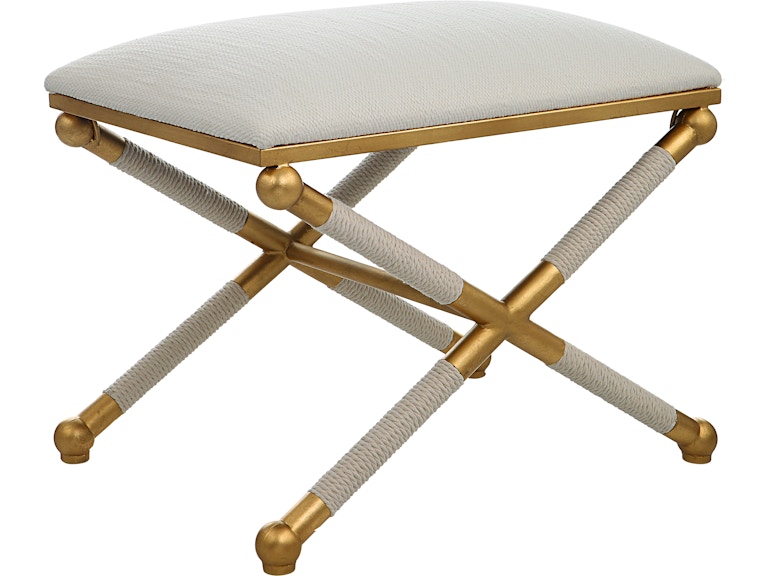 norrwood Uttermost Living Room Socialite White Small Bench 23732 at Norwood Furniture