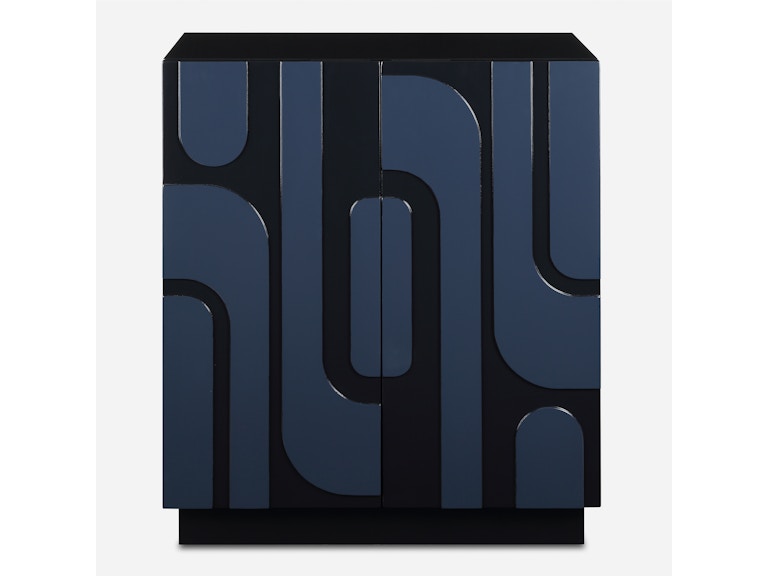 norrwood Uttermost Living Room Valeria 2 Door Glossy Blue Cabinet 24473 at Norwood Furniture