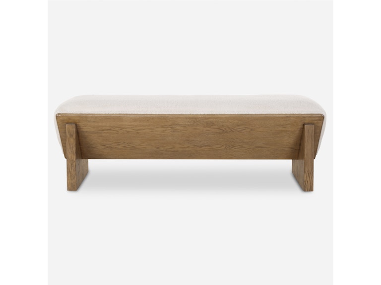 norrwood Uttermost Living Room Wedged Ivory Fabric Bench 23806 at Norwood Furniture