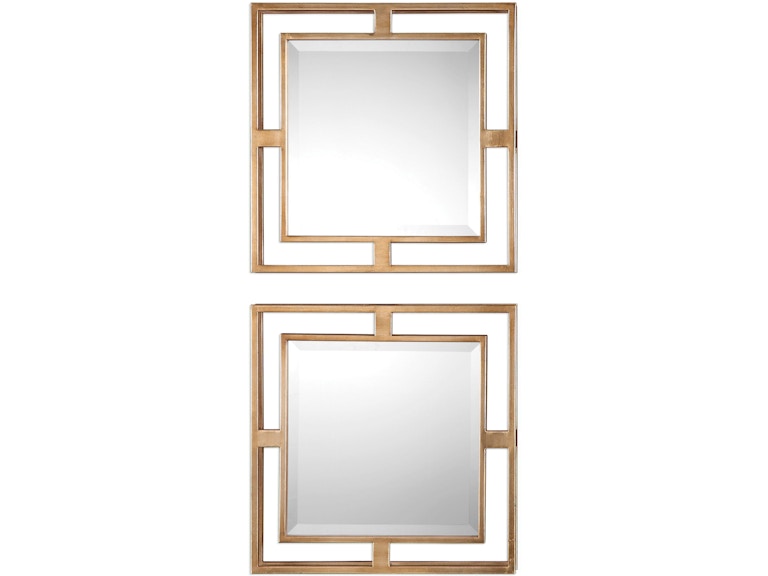 norrwood Uttermost Mirrors Allick Gold Square Mirrors Set/2 09234 at Norwood Furniture