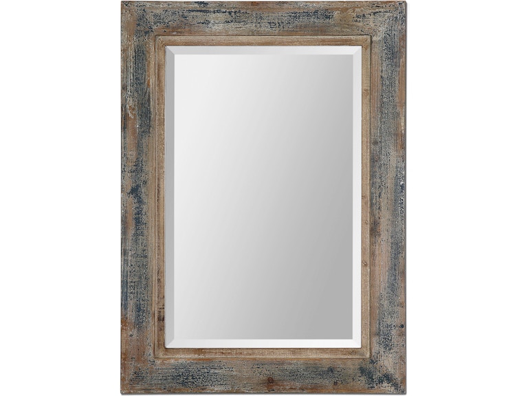 norrwood Uttermost Mirrors Bozeman Distressed Blue Mirror 13829 at Norwood Furniture