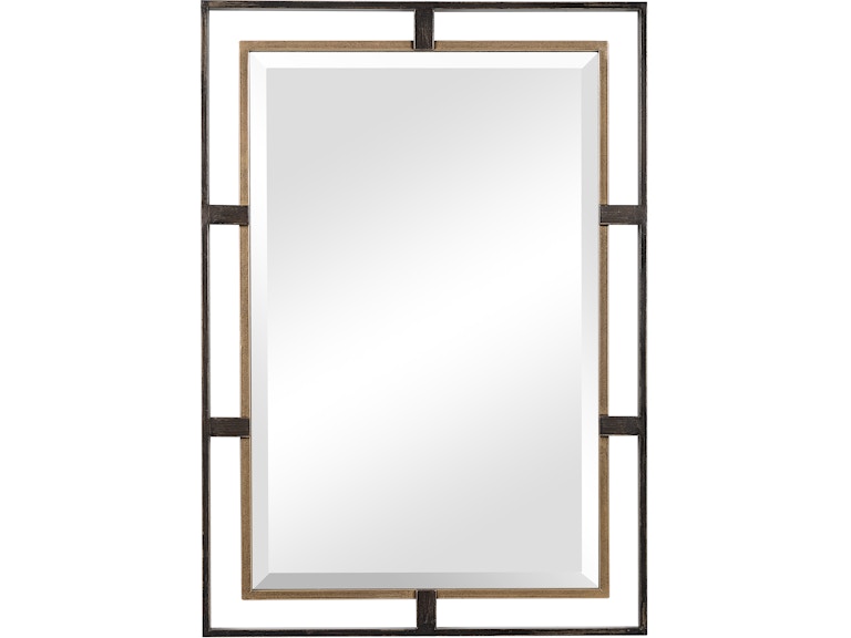 norrwood Uttermost Mirrors Carrizo Gold and Bronze Rectangle Mirror 09711 at Norwood Furniture