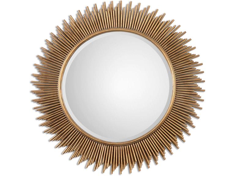 norrwood Uttermost Mirrors Marlo Round Gold Mirror 08137 at Norwood Furniture