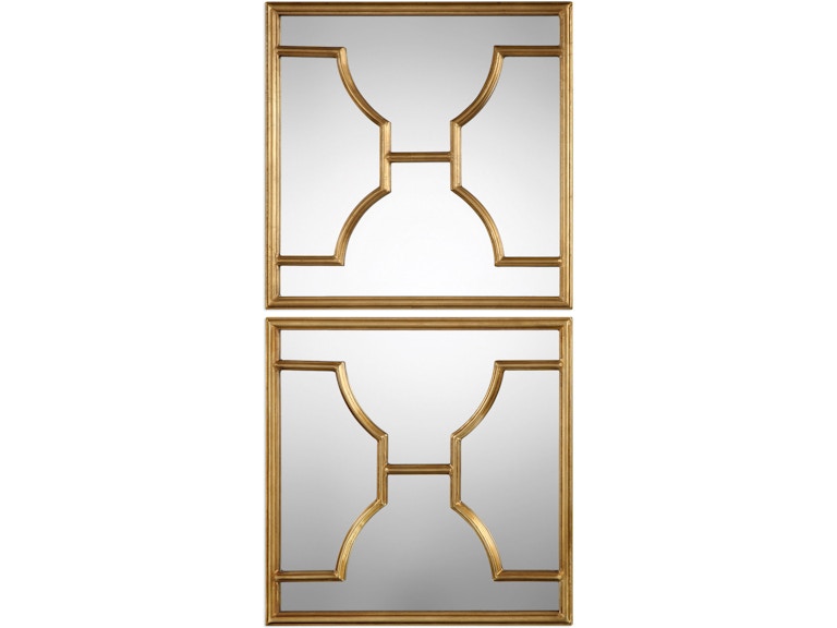 norrwood Uttermost Mirrors Misa Gold Square Mirrors Set/2 09268 at Norwood Furniture