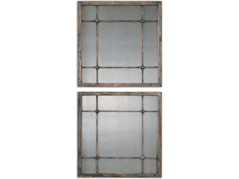 norrwood Uttermost Mirrors Saragano Square Mirrors Set/2 13845 at Norwood Furniture