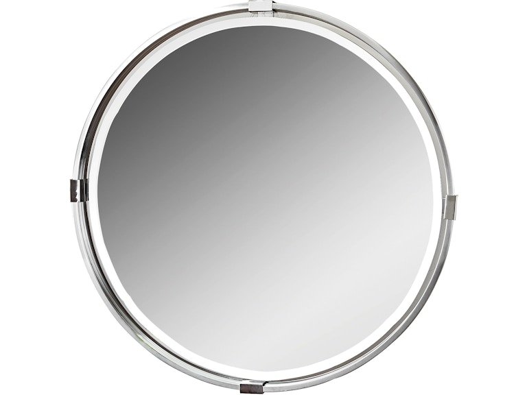 norrwood Uttermost Mirrors Tazlina Brushed Nickel Round Mirror 09109 at Norwood Furniture