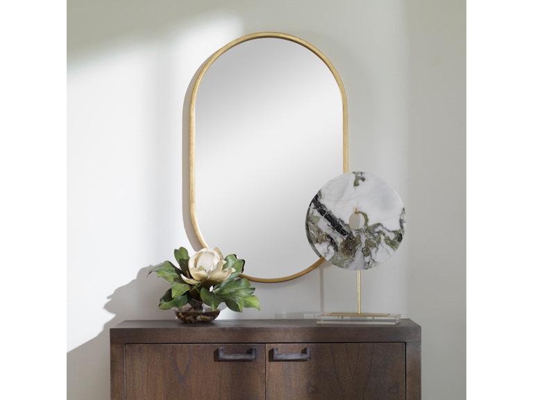 norrwood Uttermost Mirrors Varina Minimalist Gold Oval Mirror 09736 at Norwood Furniture