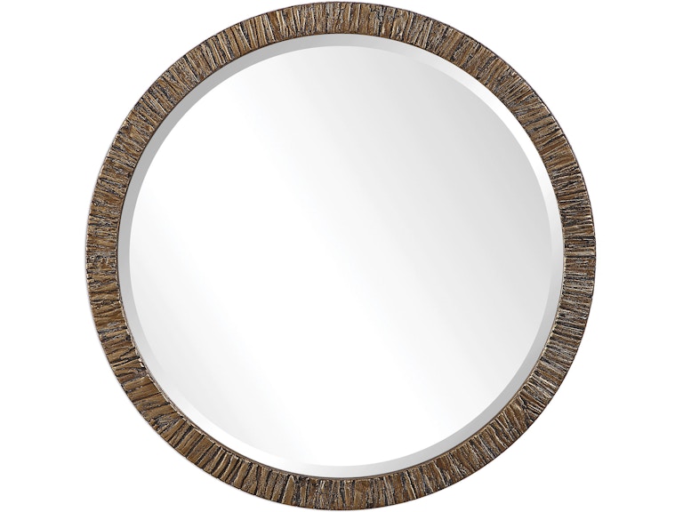 norrwood Uttermost Mirrors Wayde Gold Bark Round Mirror 09459 at Norwood Furniture