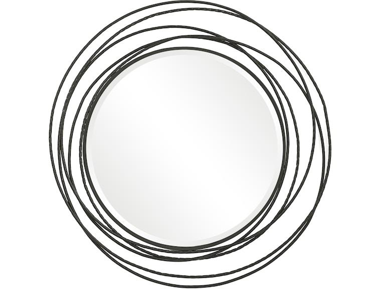 norrwood Uttermost Mirrors Whirlwind Black Round Mirror 09704 at Norwood Furniture