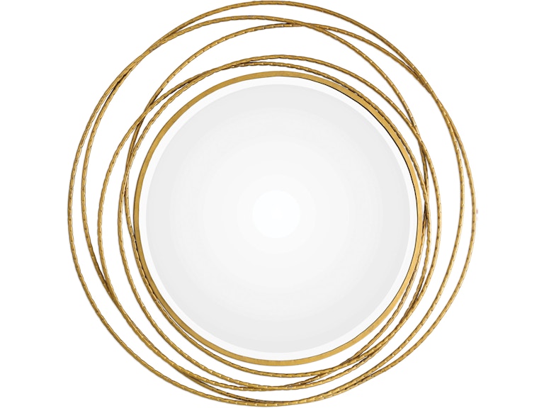norrwood Uttermost Mirrors Whirlwind Gold Round Mirror 09348 at Norwood Furniture