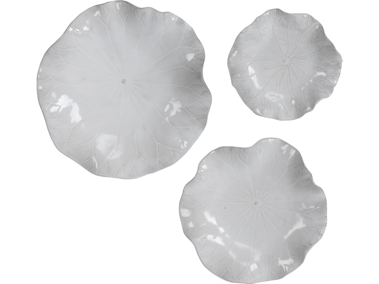 norrwood Uttermost Wall Decor Abella Ceramic Wall Decor Set/3 White 04234 at Norwood Furniture