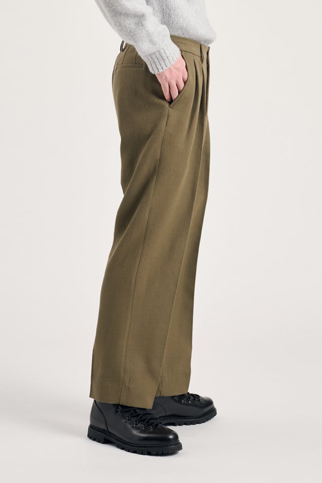 Norse Projects Benn Relaxed Cavalry Cotton Wool Pleated Trouser