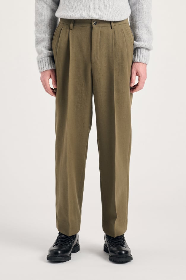 norse projects Benn Relaxed Cavalry Cotton Wool Pleated Trouser