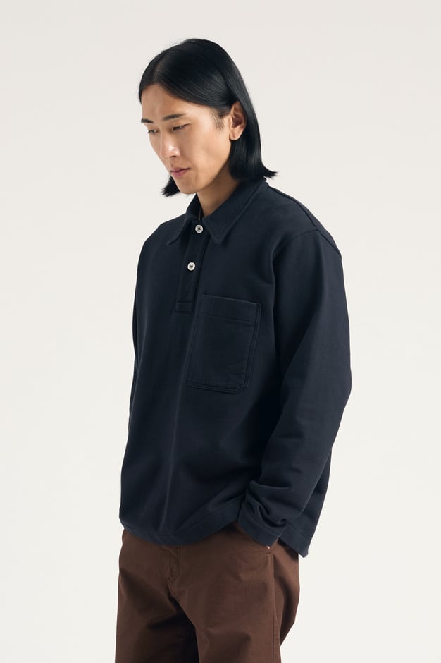 Norse Projects Fraser Relaxed Organic Loopback LS Polo