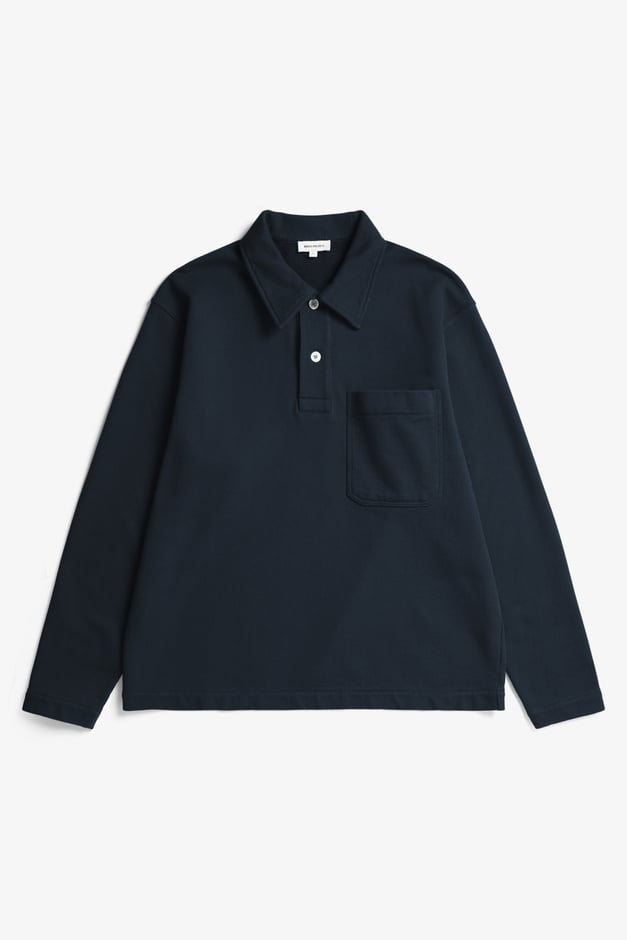 Norse Projects Fraser Relaxed Organic Loopback LS Polo