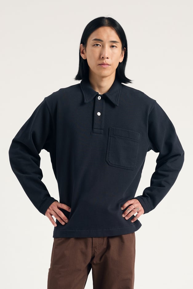 norse projects Fraser Relaxed Organic Loopback LS Polo
