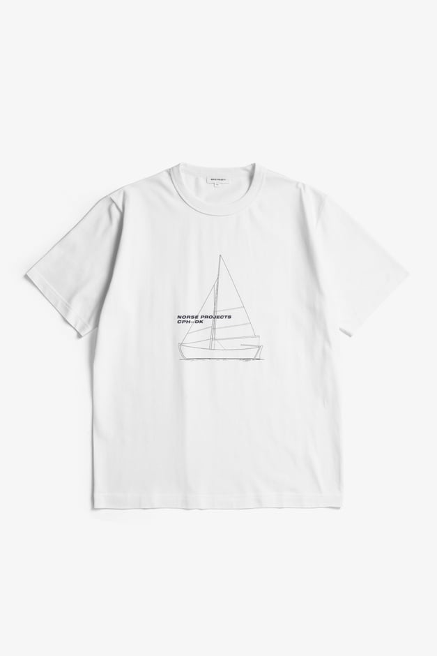 norse projects Holger Organic Boat Print T-Shirt