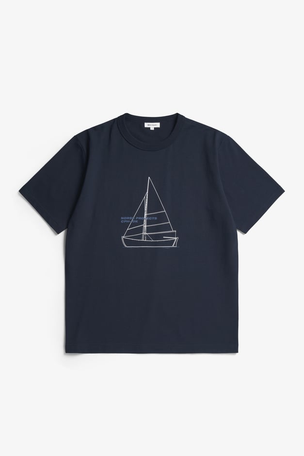 norse projects Holger Organic Boat Print T-Shirt