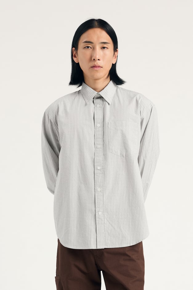 norse projects Ole Oversize Poplin Check Shirt