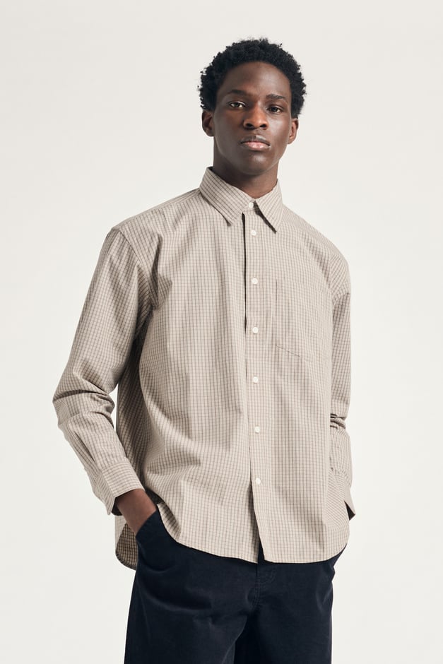 norse projects Ole Oversize Poplin Check Shirt