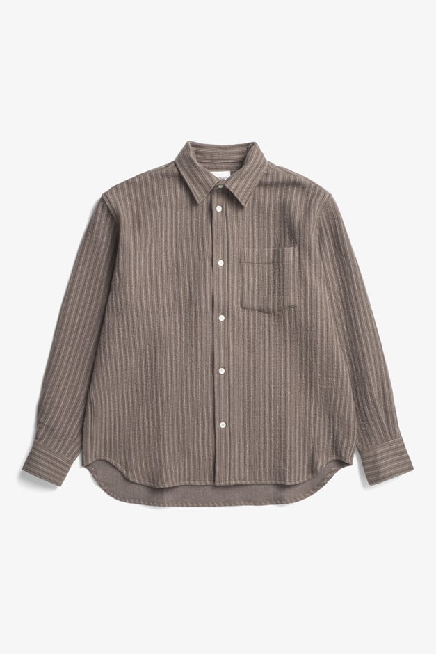 Norse Projects Ole Oversized Wool Stripe Shirt