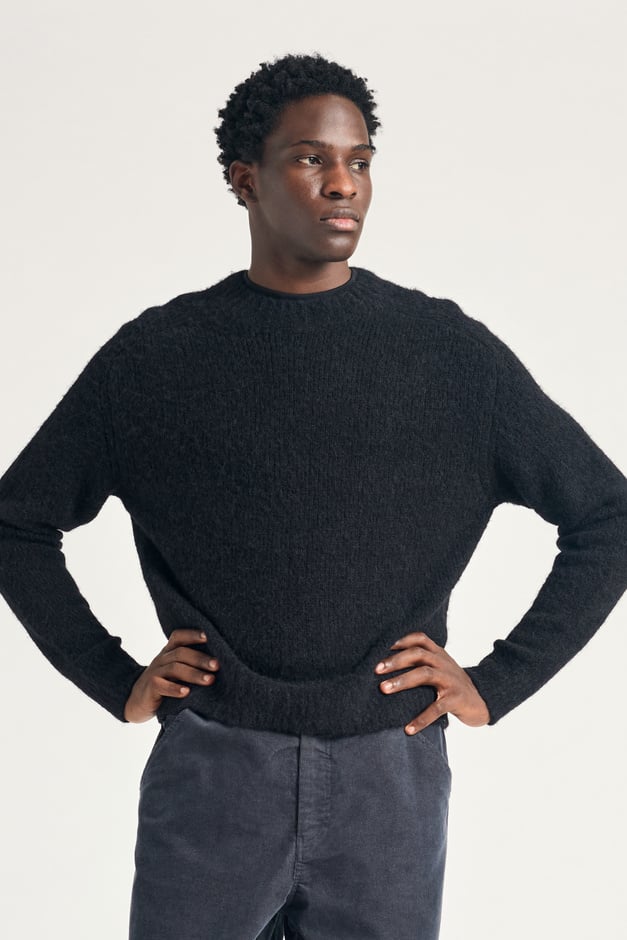 norse projects Rasmus Mock Neck Relaxed Brushed Sweater