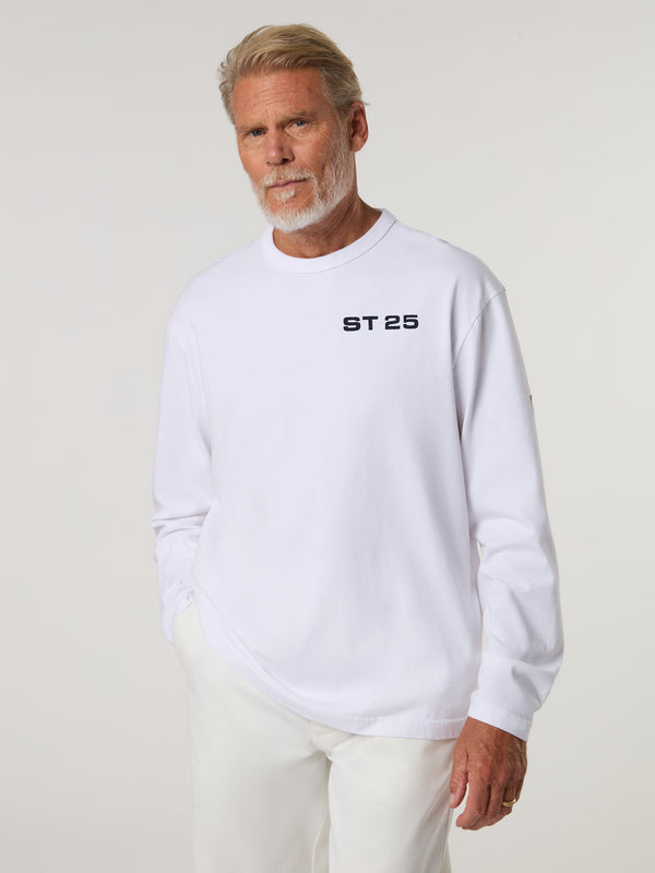 North Sails Cap Sud - Est Long-sleeved T-shirt With Flag Print WHITE